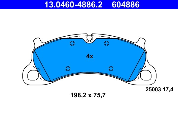 Brake Pad Set, disc brake ATE 13.0460-4886.2