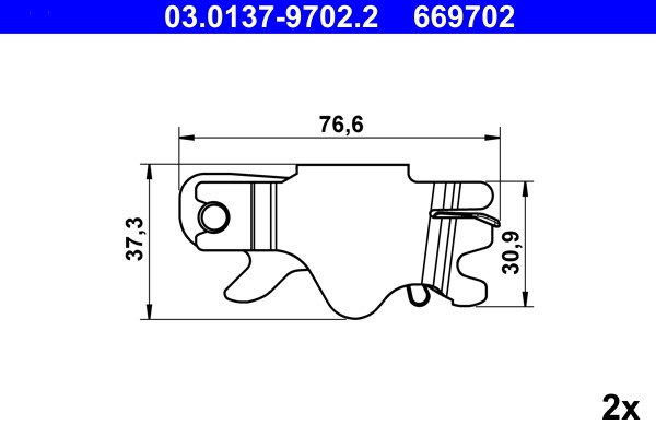 Accessory Kit, parking brake shoes ATE 03.0137-9702.2