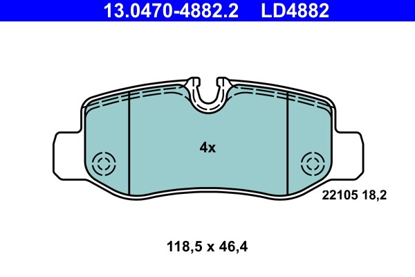 Brake Pad Set, disc brake ATE 13.0470-4882.2