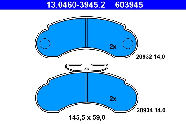 Brake Pad Set, disc brake ATE 13.0460-3945.2