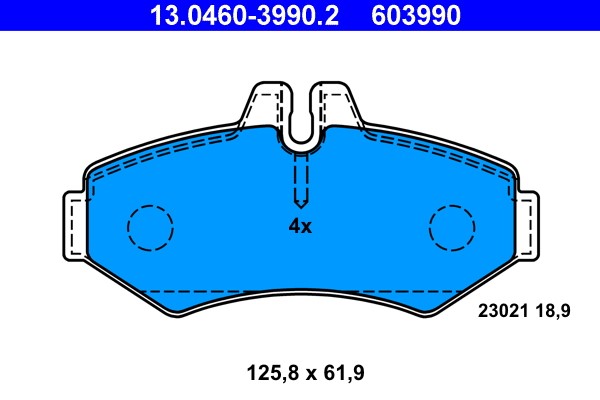 Brake Pad Set, disc brake ATE 13.0460-3990.2