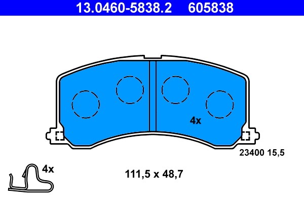Brake Pad Set, disc brake ATE 13.0460-5838.2