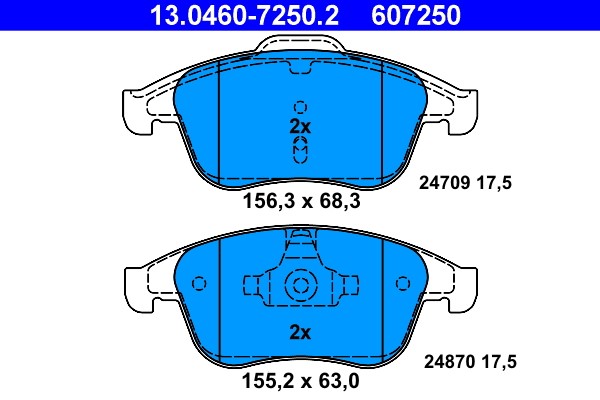 Brake Pad Set, disc brake ATE 13.0460-7250.2
