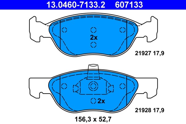 Brake Pad Set, disc brake ATE 13.0460-7133.2