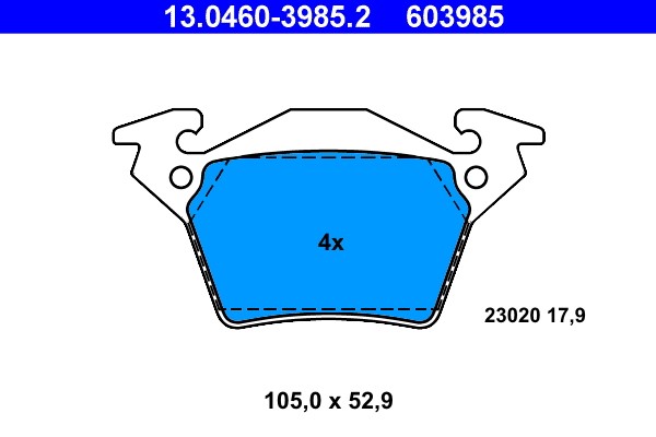 Brake Pad Set, disc brake ATE 13.0460-3985.2