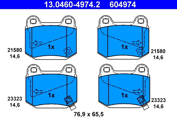 Brake Pad Set, disc brake ATE 13.0460-4974.2