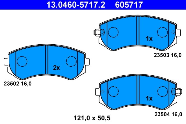 Brake Pad Set, disc brake ATE 13.0460-5717.2