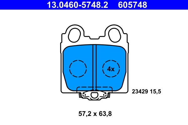 Brake Pad Set, disc brake ATE 13.0460-5748.2