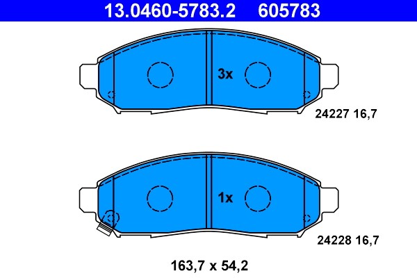 Brake Pad Set, disc brake ATE 13.0460-5783.2