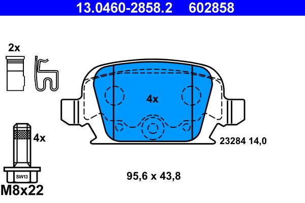 Brake Pad Set, disc brake ATE 13.0460-2858.2