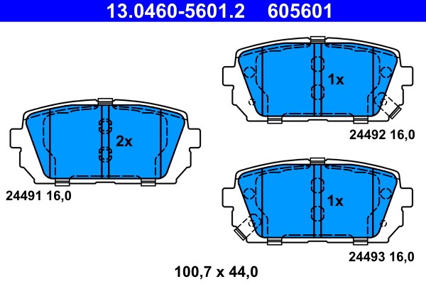 Brake Pad Set, disc brake ATE 13.0460-5601.2
