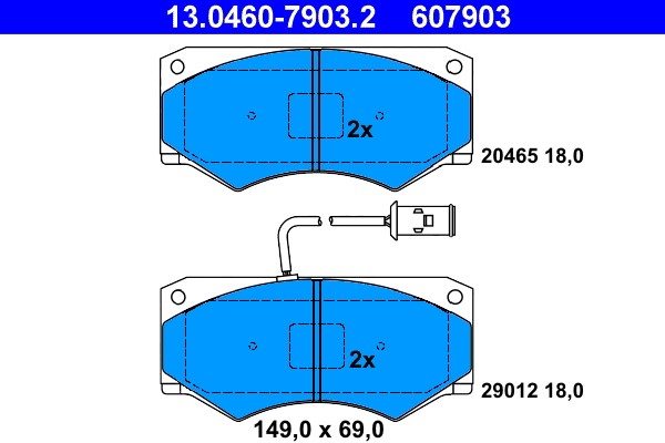 Brake Pad Set, disc brake ATE 13.0460-7903.2