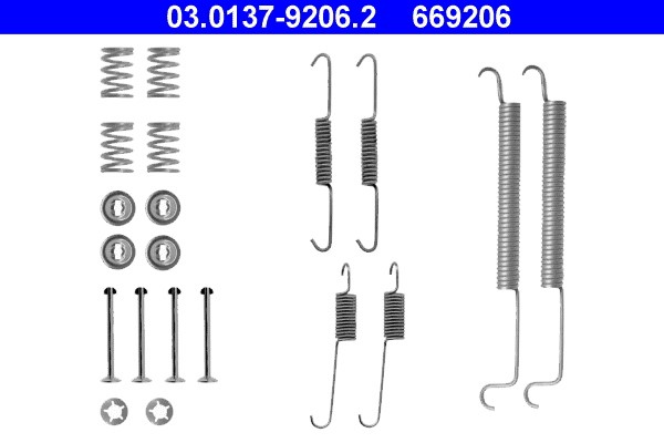 Accessory Kit, brake shoes ATE 03.0137-9206.2