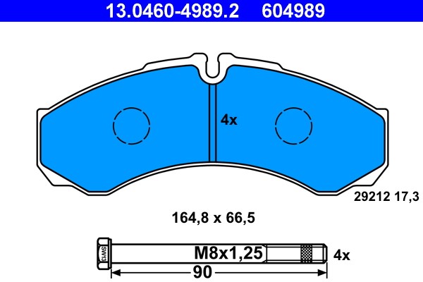Brake Pad Set, disc brake ATE 13.0460-4989.2