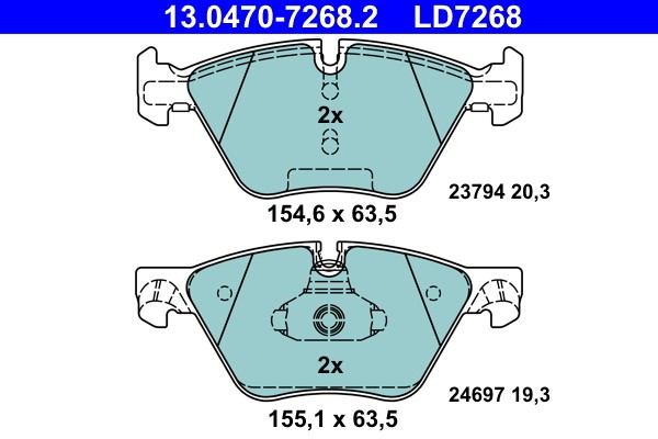 Brake Pad Set, disc brake ATE 13.0470-7268.2