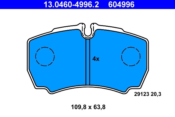 Brake Pad Set, disc brake ATE 13.0460-4996.2