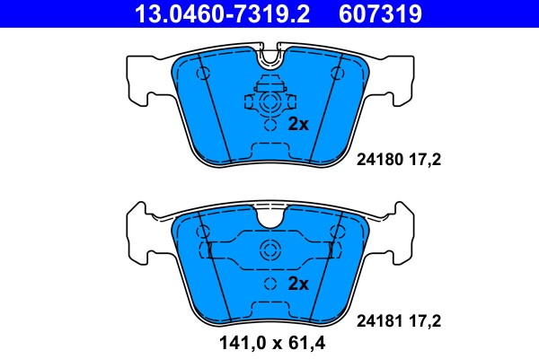 Brake Pad Set, disc brake ATE 13.0460-7319.2