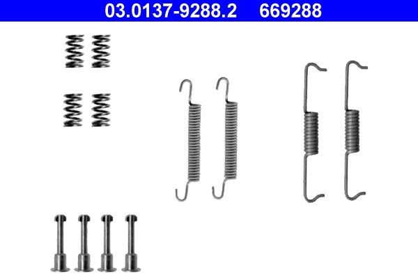 Accessory Kit, parking brake shoes ATE 03.0137-9288.2