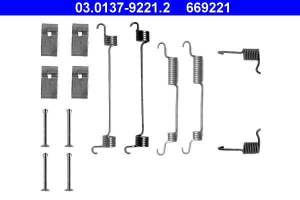 Accessory Kit, brake shoes ATE 03.0137-9221.2