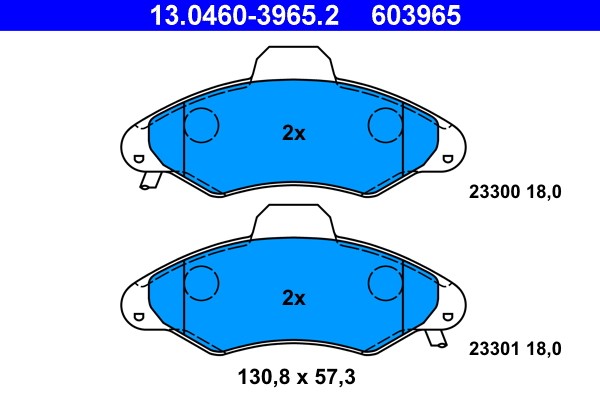 Brake Pad Set, disc brake ATE 13.0460-3965.2
