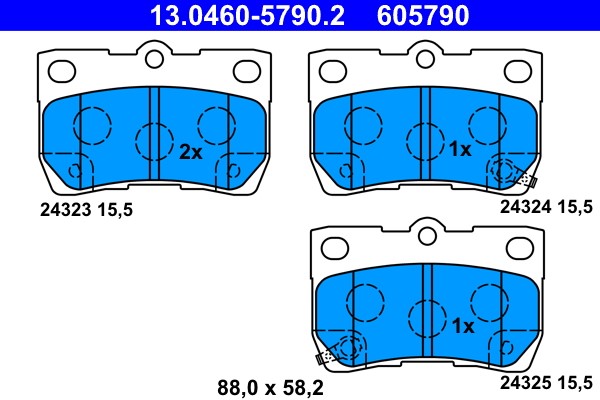 Brake Pad Set, disc brake ATE 13.0460-5790.2