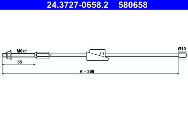 Cable Pull, parking brake ATE 24.3727-0658.2
