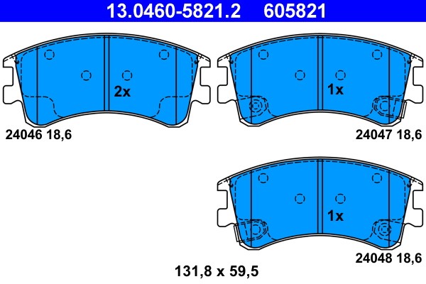 Brake Pad Set, disc brake ATE 13.0460-5821.2