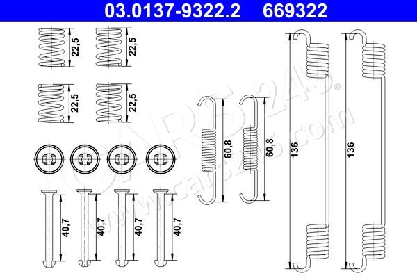 Accessory Kit, brake shoes ATE 03.0137-9322.2 2