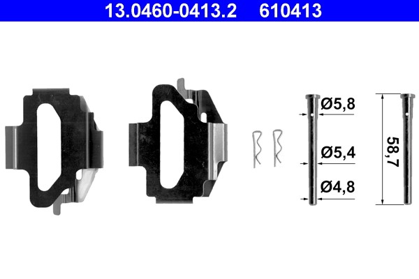 Accessory Kit, disc brake pad ATE 13.0460-0413.2