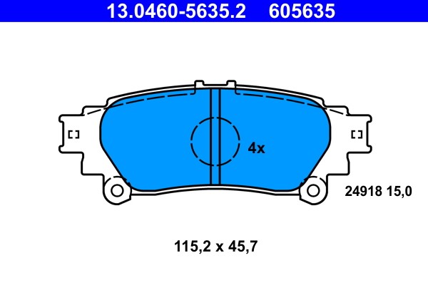Brake Pad Set, disc brake ATE 13.0460-5635.2