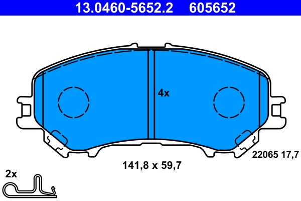 Brake Pad Set, disc brake ATE 13.0460-5652.2