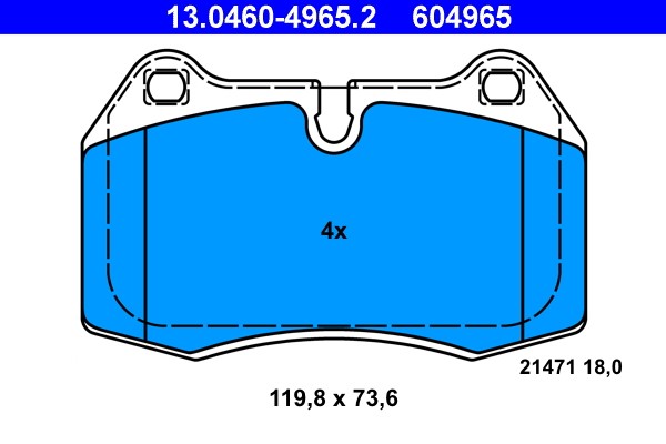 Brake Pad Set, disc brake ATE 13.0460-4965.2