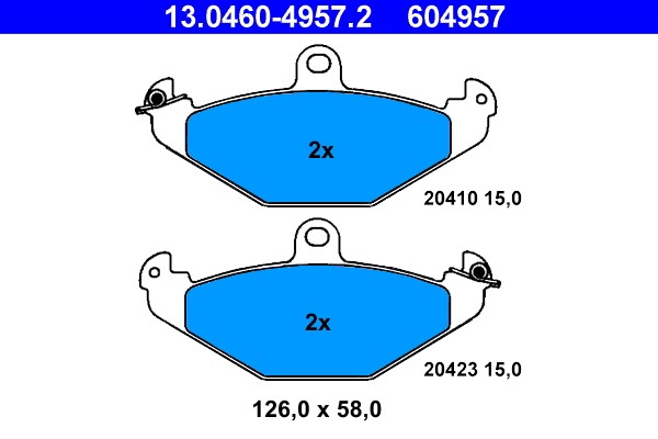 Brake Pad Set, disc brake ATE 13.0460-4957.2