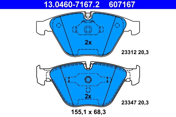 Brake Pad Set, disc brake ATE 13.0460-7167.2