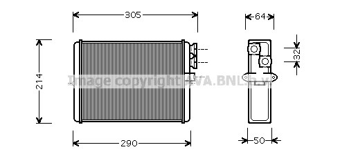 Heat Exchanger, interior heating AVA QUALITY COOLING VOA6110