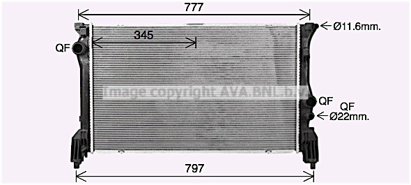 Radiator, engine cooling AVA QUALITY COOLING MS2725