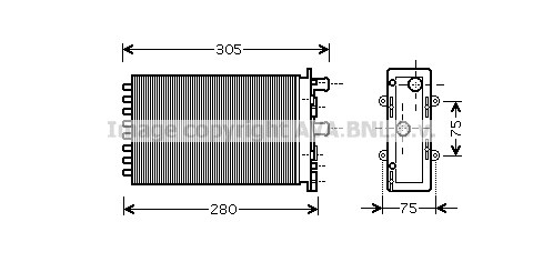 Heat Exchanger, interior heating AVA QUALITY COOLING VNA6239
