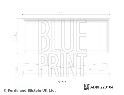 Air filter kit BLUE PRINT ADBP220104 3