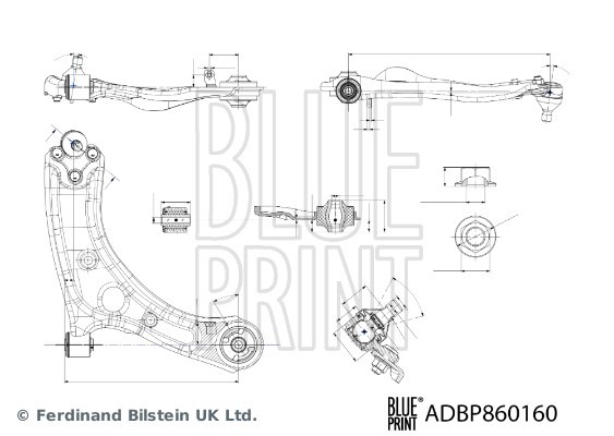 Control/Trailing Arm, wheel suspension BLUE PRINT ADBP860160