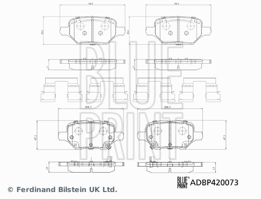 Brake Pad Set, disc brake BLUE PRINT ADBP420073 2