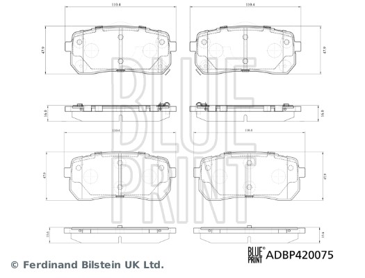 Brake Pad Set, disc brake BLUE PRINT ADBP420075 2