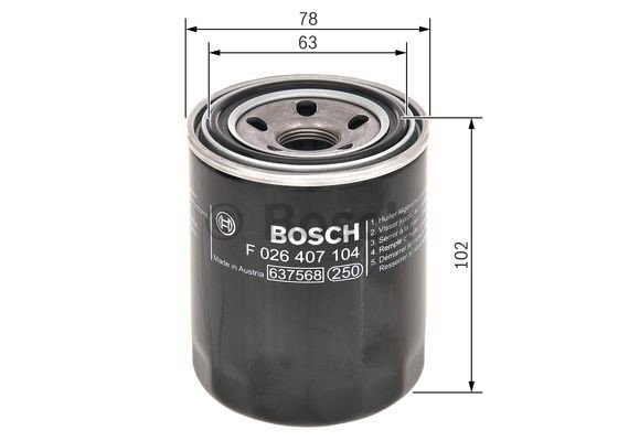 Oil Filter BOSCH F026407104 5