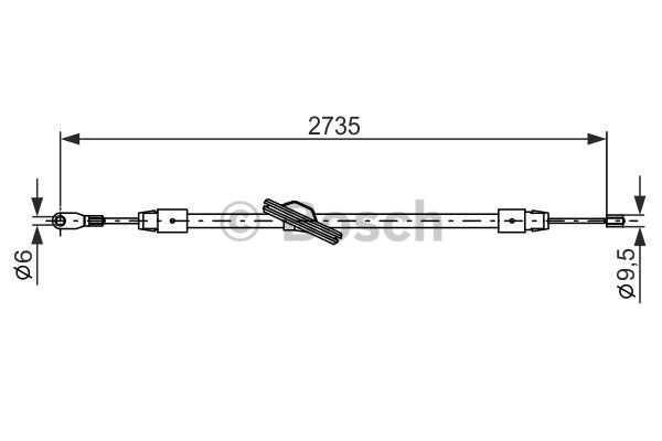 Cable Pull, parking brake BOSCH 1987477845 5