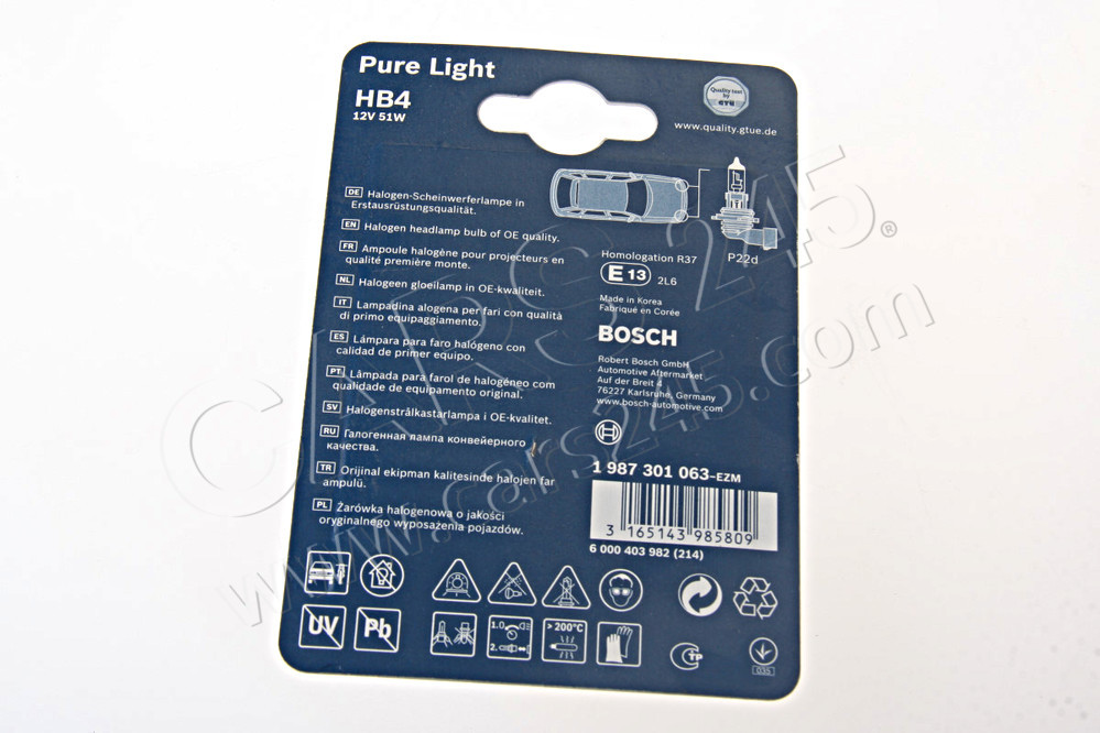 Bulb, front fog light BOSCH 1987301063 2