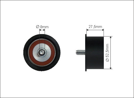 Deflection/Guide Pulley, timing belt CAFFARO 15449