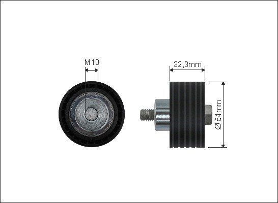 Deflection/Guide Pulley, timing belt CAFFARO 500218