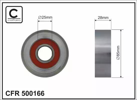 Deflection/Guide Pulley, v-ribbed belt CAFFARO 500166