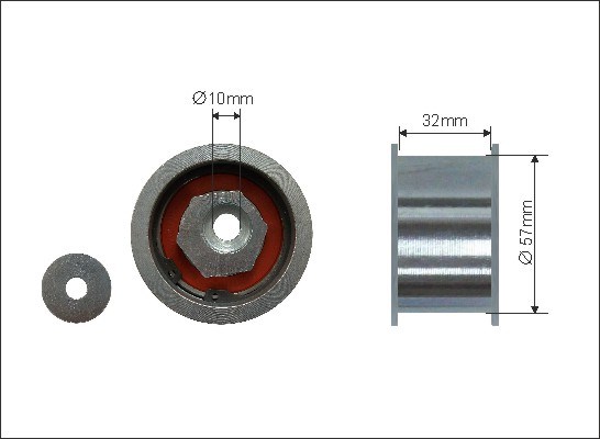 Deflection/Guide Pulley, timing belt CAFFARO 34499