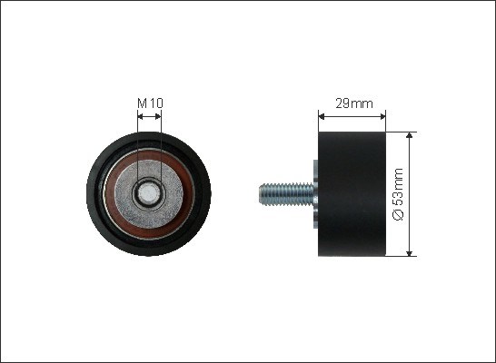 Deflection/Guide Pulley, timing belt CAFFARO 2504