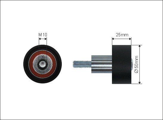 Deflection/Guide Pulley, timing belt CAFFARO 500280